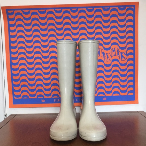 Brookline white rubber rain boots - Picture 3 of 8